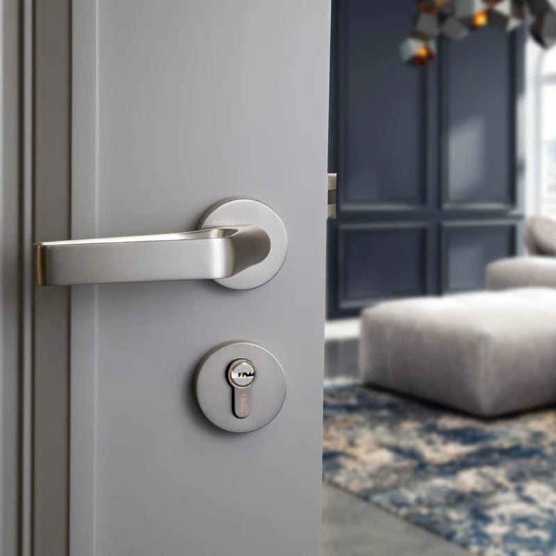 Goo-Ki Modern Brushed Nickel Hollow out Interior Door Lock Security Mute Lock Set