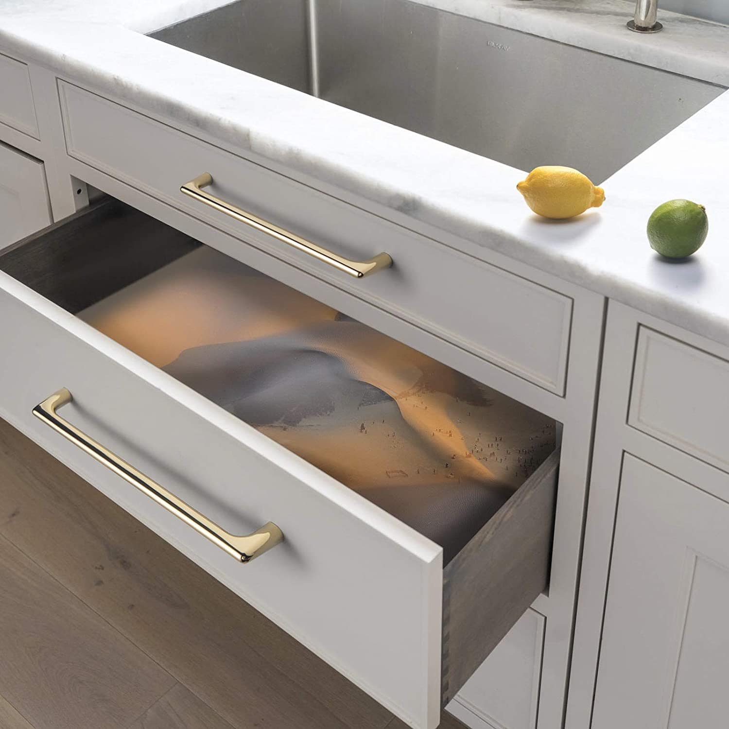 Goo-Ki Modern Cabinet Pull Luxurious Drawer Wardrobe Pulls Kitchen 6 Pack
