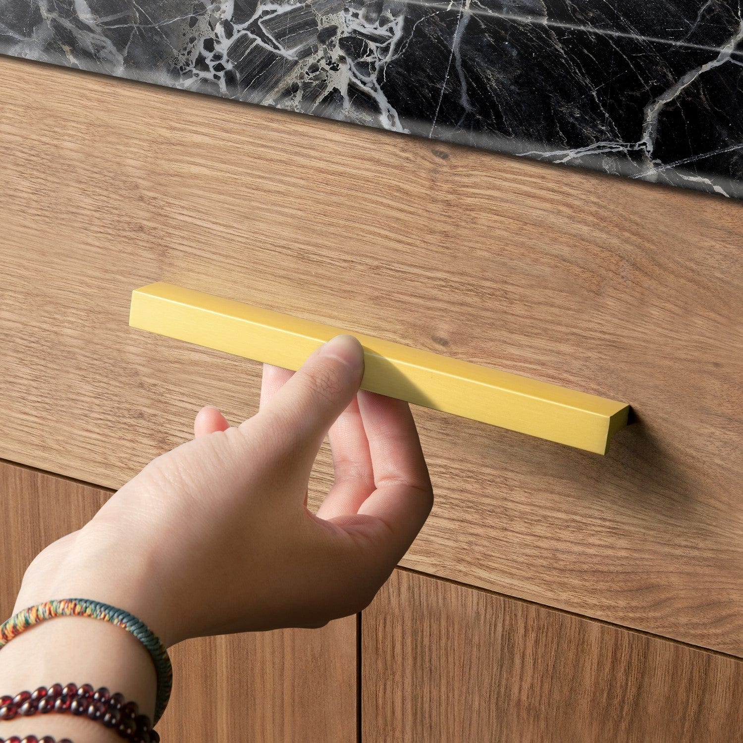 Goo-Ki Modern Drawer Handles Kitchen Cabinet Pulls Right Angle Finger Pulls 12 Pack