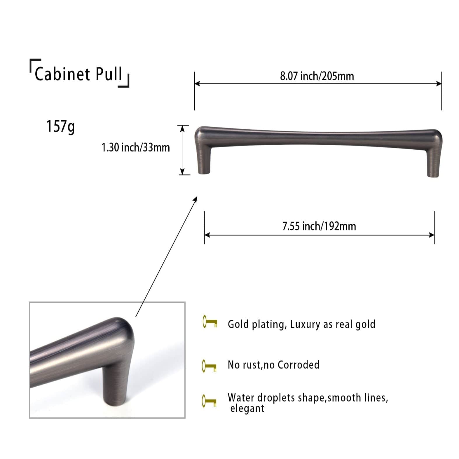 Goo-Ki Modern Minimalist Style Drawer Pulls Affordable Luxury Cabinet Pulls 6 Pack