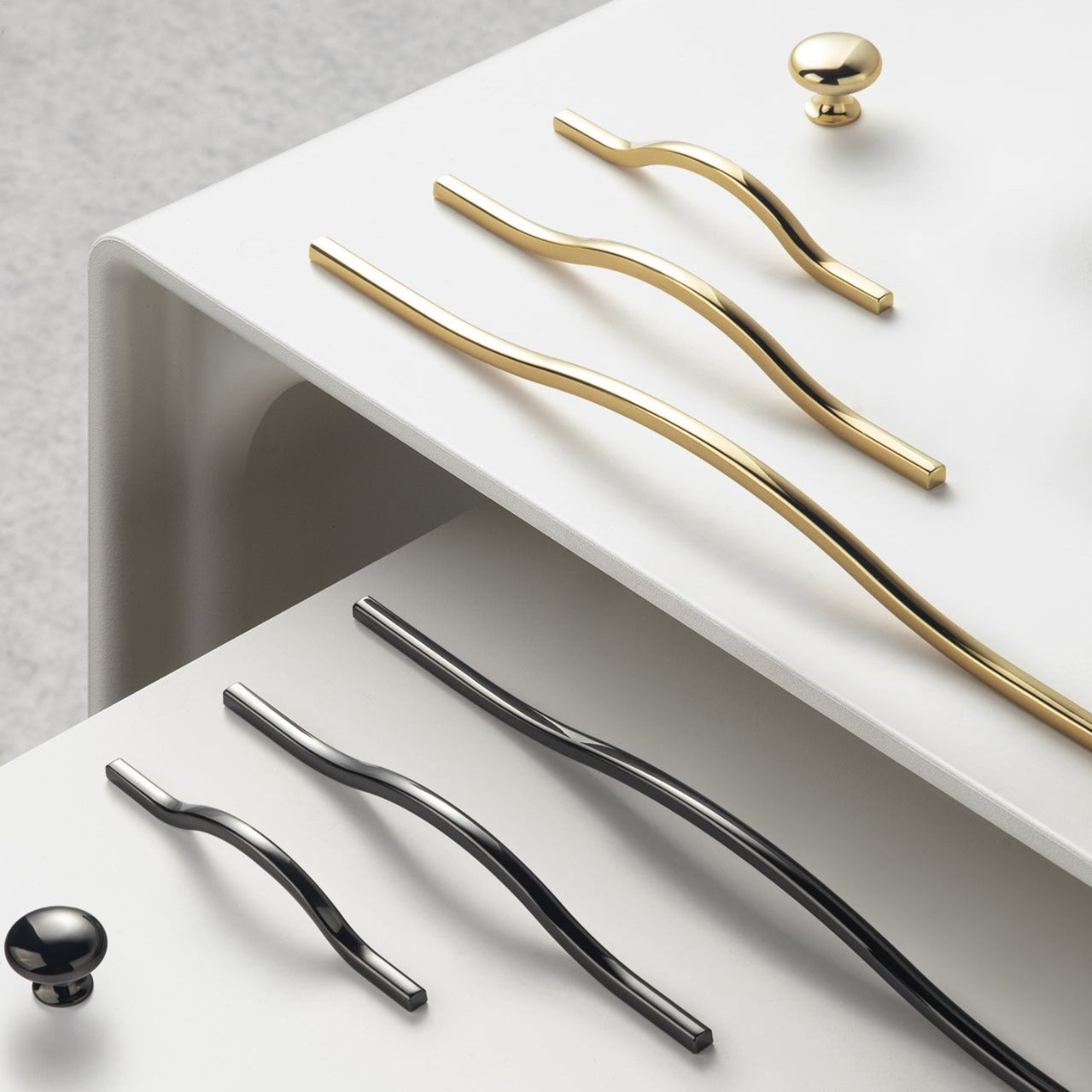 Goo-Ki Modern Wardrobe Cabinet Pulls Luxurious Drawer Pull Double Hole Center 6 Pack