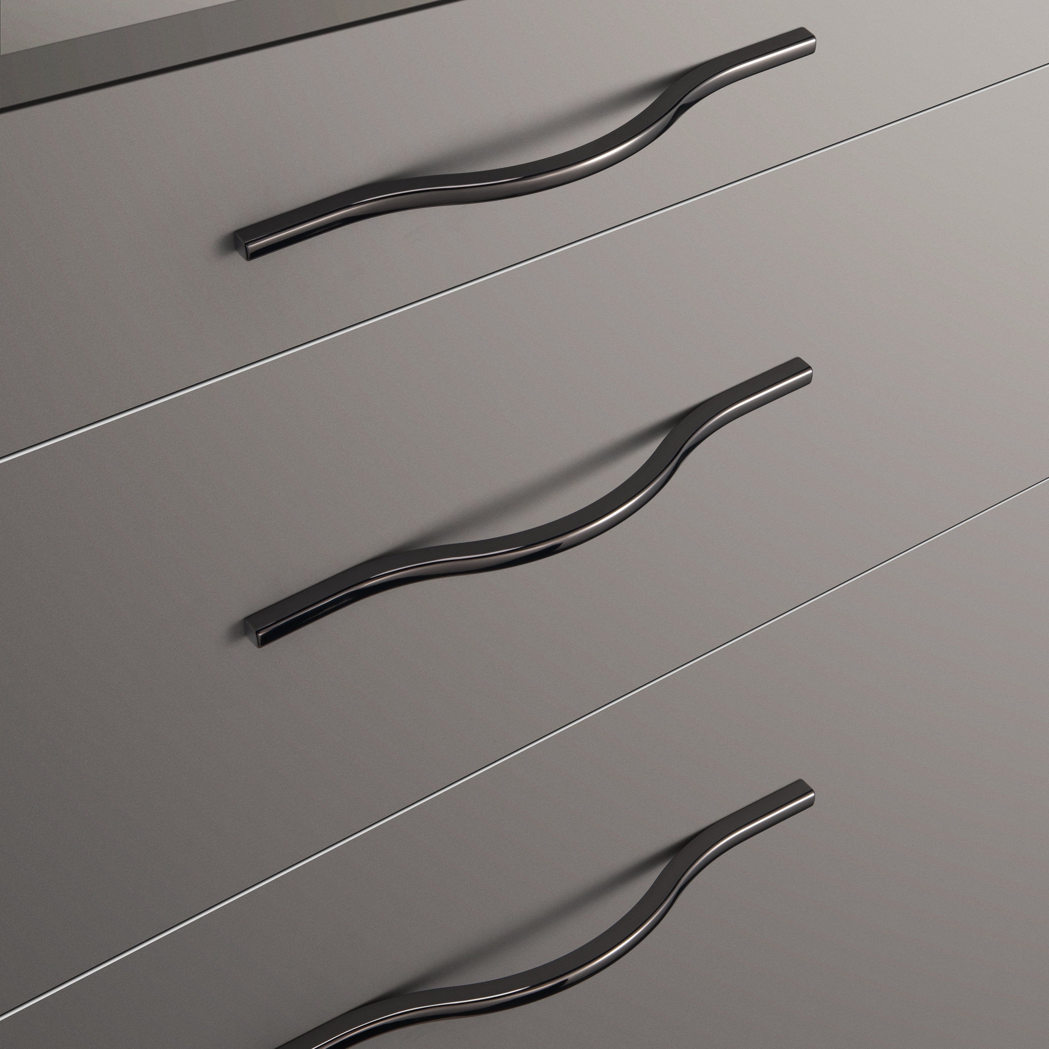 Goo-Ki Modern Wardrobe Cabinet Pulls Luxurious Drawer Pull Double Hole Center 6 Pack