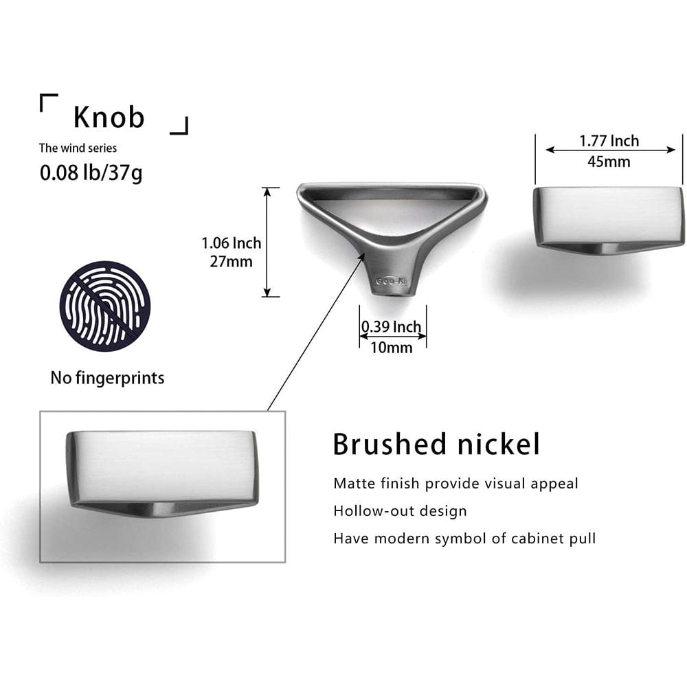 Goo-Ki No-fingerprint Wardrobe Pulls Modern Unique Hollow Knobs Cabinet Pulls 6 Pack