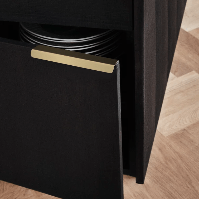 Goo-Ki Pure Brass Matte Finger Pulls Nordic Copper Cabinet Handles Modern Cabinet Pulls 6 pack