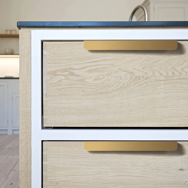 Goo-Ki Pure Brass Matte Finger Pulls Nordic Copper Cabinet Handles Modern Cabinet Pulls 6 pack