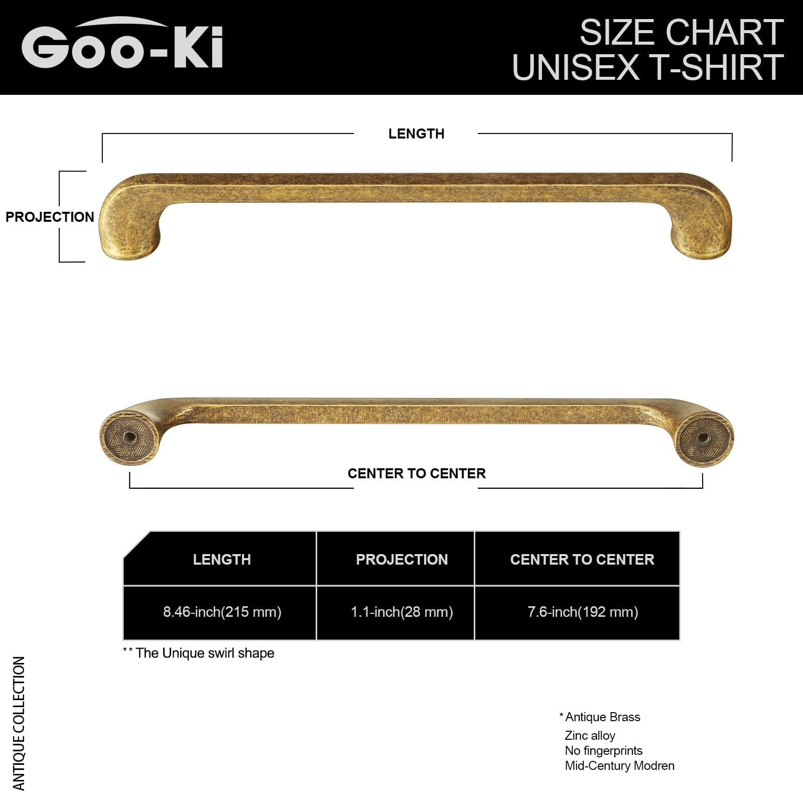 Goo-Ki Retro Drawer Pulls Vintage Hardware Mid-Century Dresser Bar Pulls 6 Pack