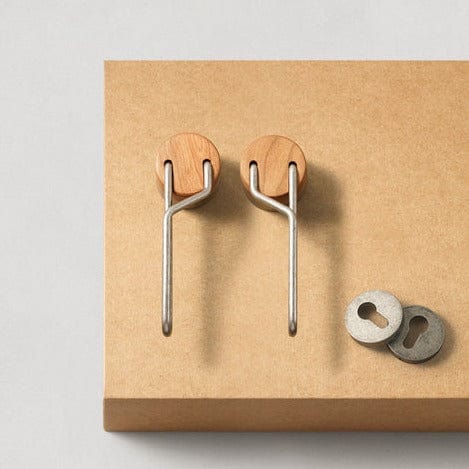 Goo-Ki Retro Silver / With Keys Original Design Black Walnut Retro Wooden Door Handle Mute Door Lock