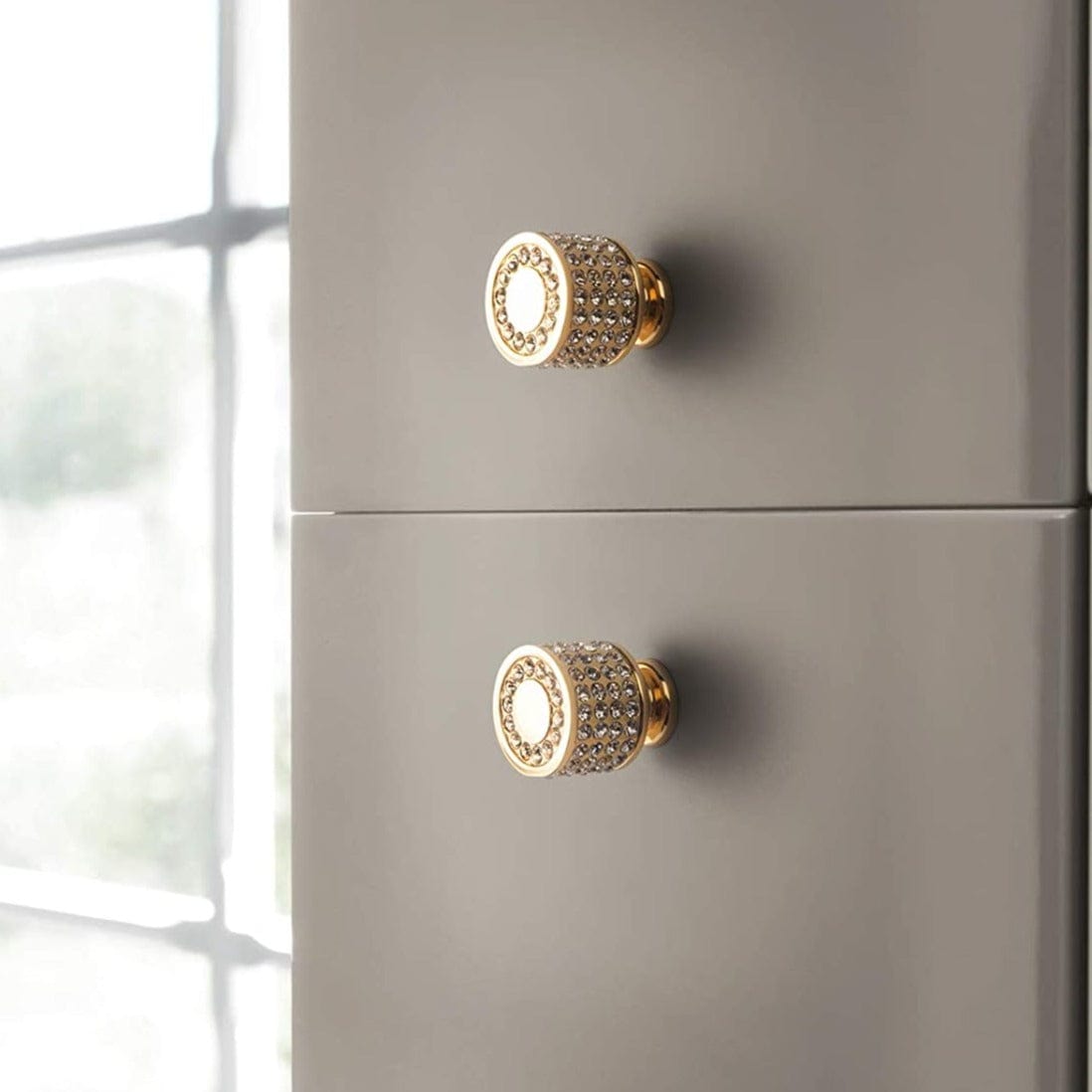 Goo-Ki Rhinestone Drawer Knob Luxurious Cabinet Knob Imitation Diamond Wardrobe Door knobs 6 Pack
