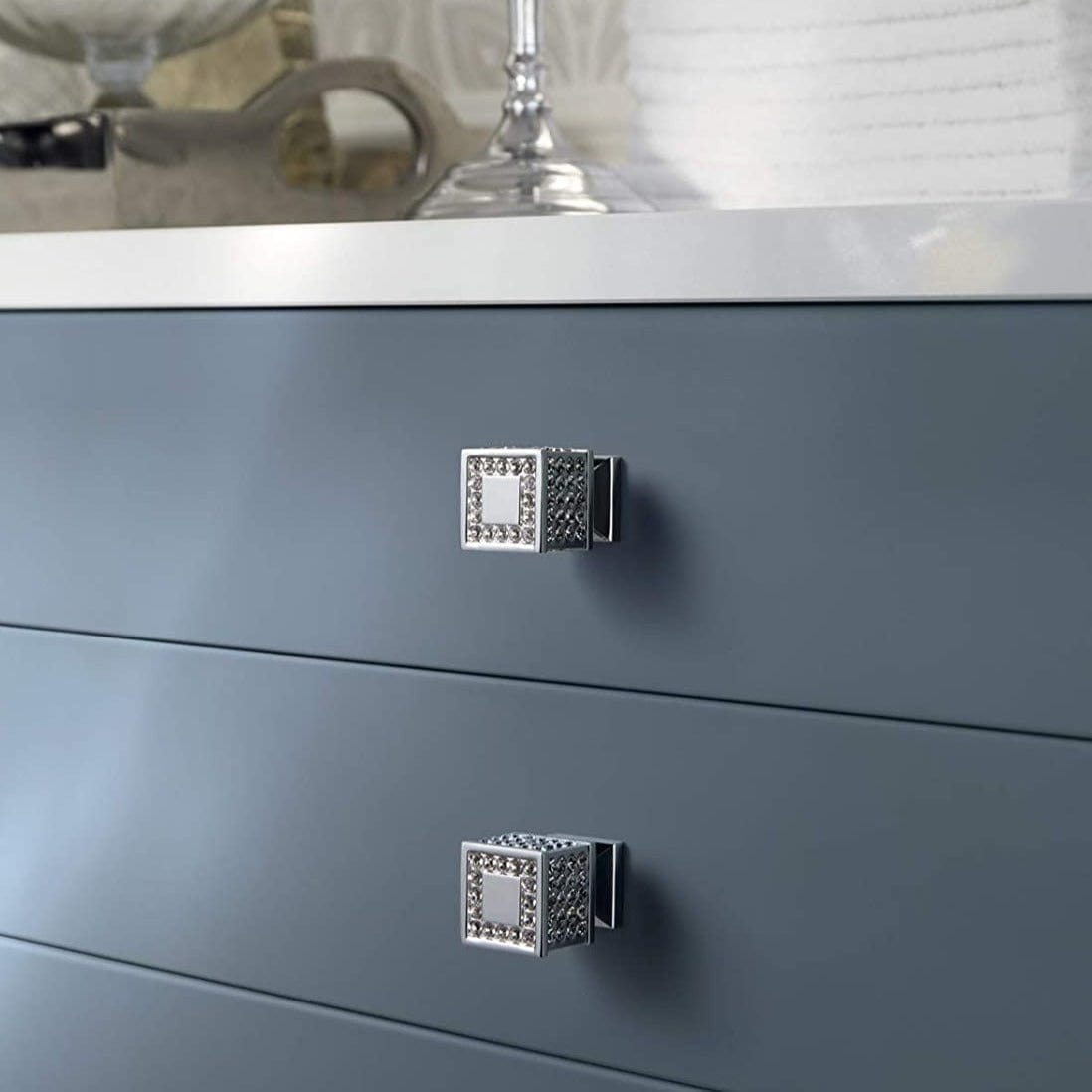 Goo-Ki Rhinestone Drawer Knob Luxurious Cabinet Knob Imitation Diamond Wardrobe Door knobs 6 Pack