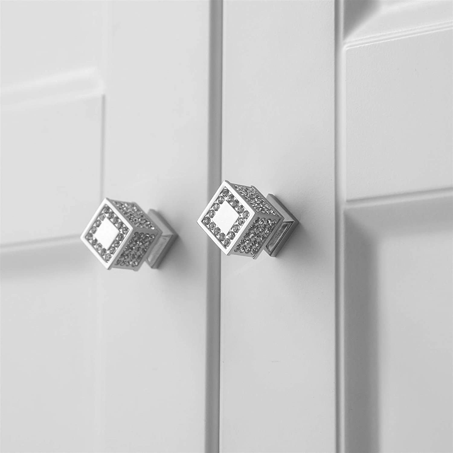 Goo-Ki Rhinestone Drawer Knob Luxurious Cabinet Knob Imitation Diamond Wardrobe Door knobs 6 Pack