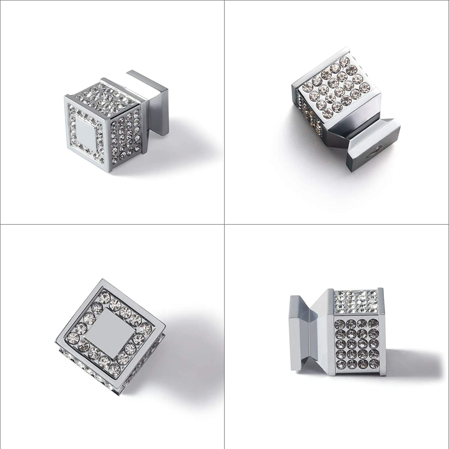 Goo-Ki Rhinestone Drawer Knob Luxurious Cabinet Knob Imitation Diamond Wardrobe Door knobs 6 Pack