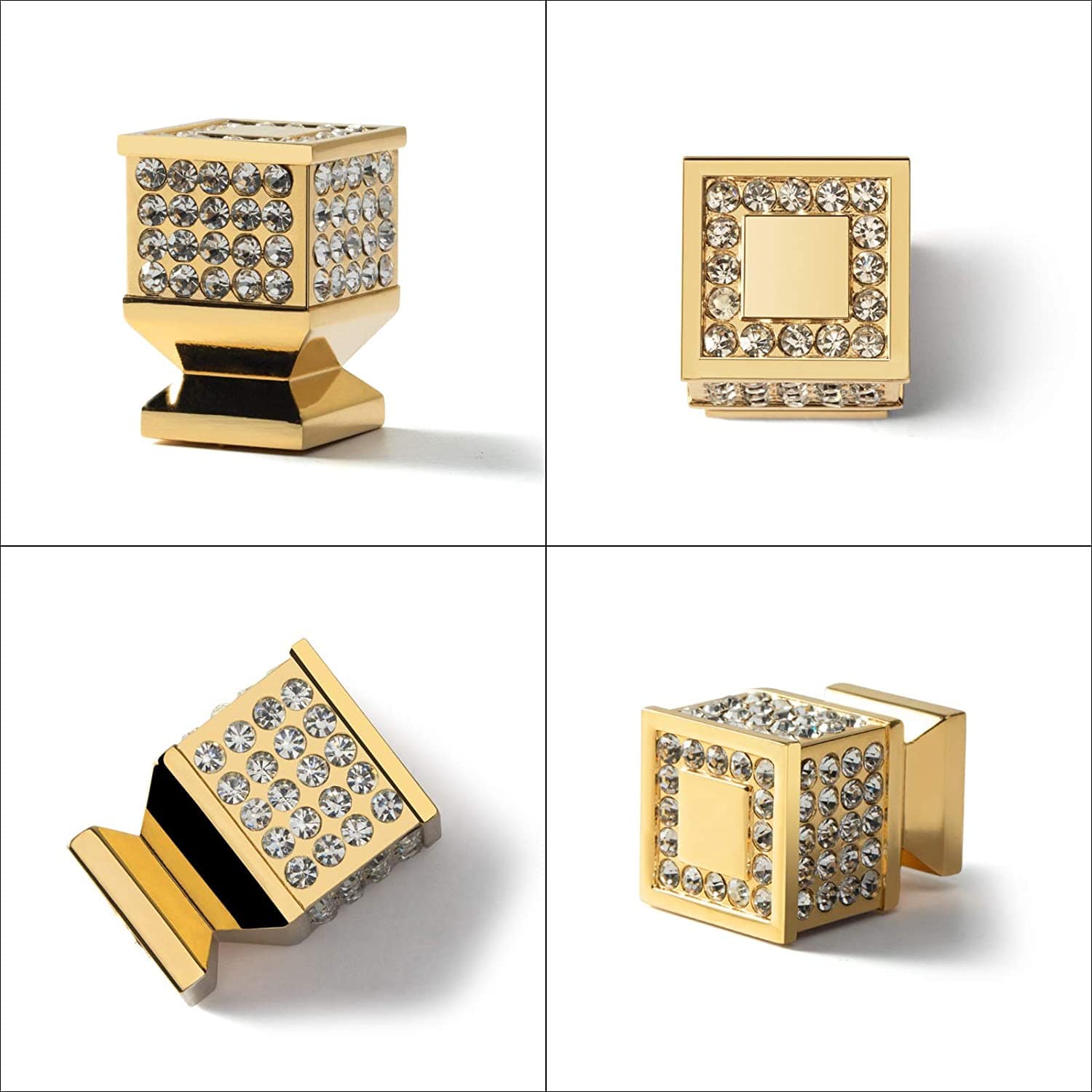 Goo-Ki Rhinestone Drawer Knob Luxurious Cabinet Knob Imitation Diamond Wardrobe Door knobs 6 Pack