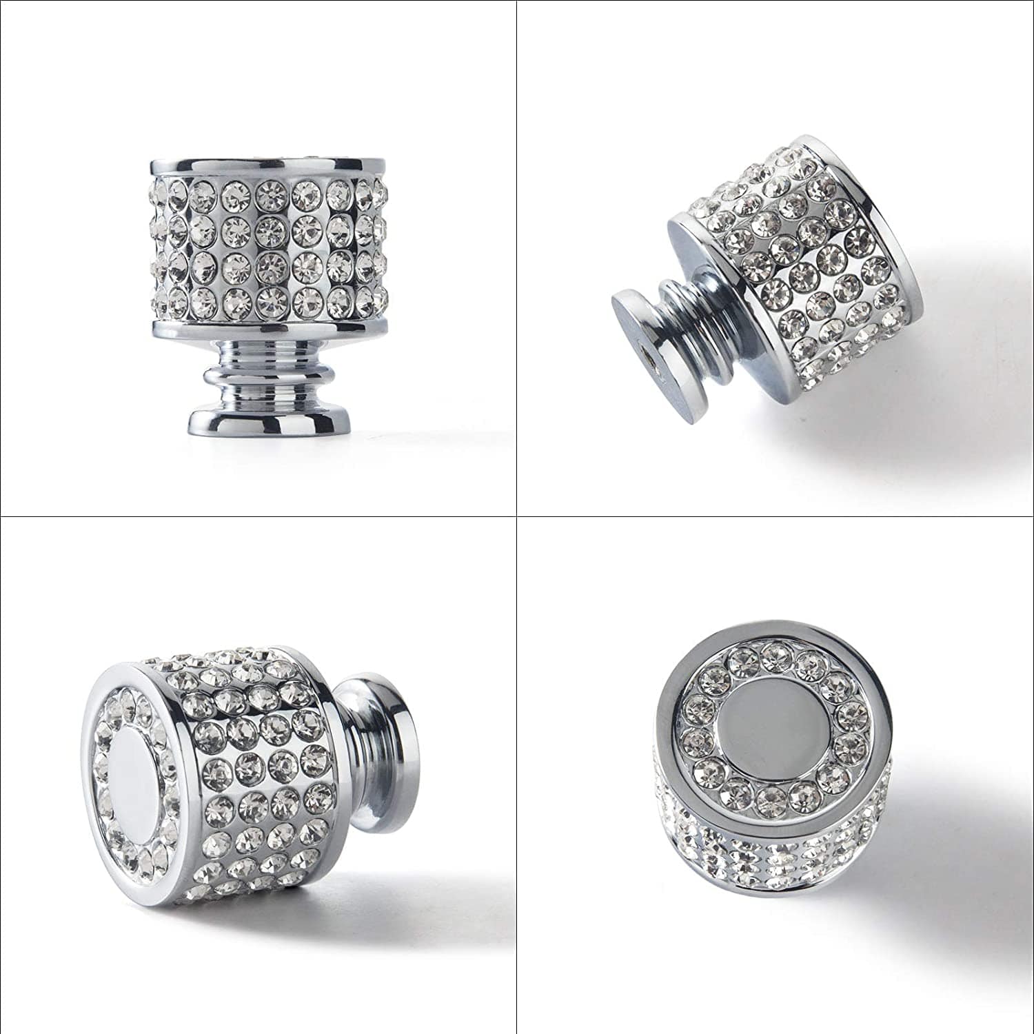 Goo-Ki Rhinestone Drawer Knob Luxurious Cabinet Knob Imitation Diamond Wardrobe Door knobs 6 Pack