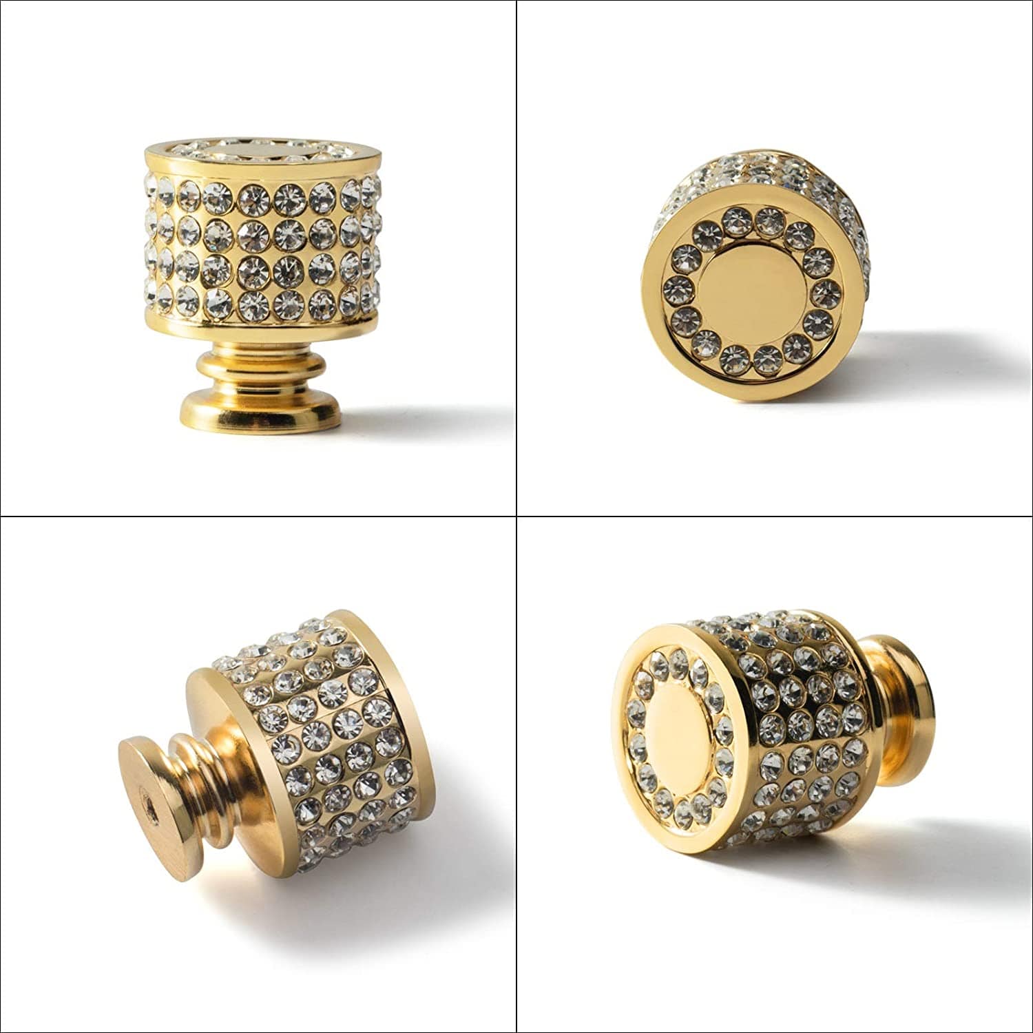 Goo-Ki Rhinestone Drawer Knob Luxurious Cabinet Knob Imitation Diamond Wardrobe Door knobs 6 Pack