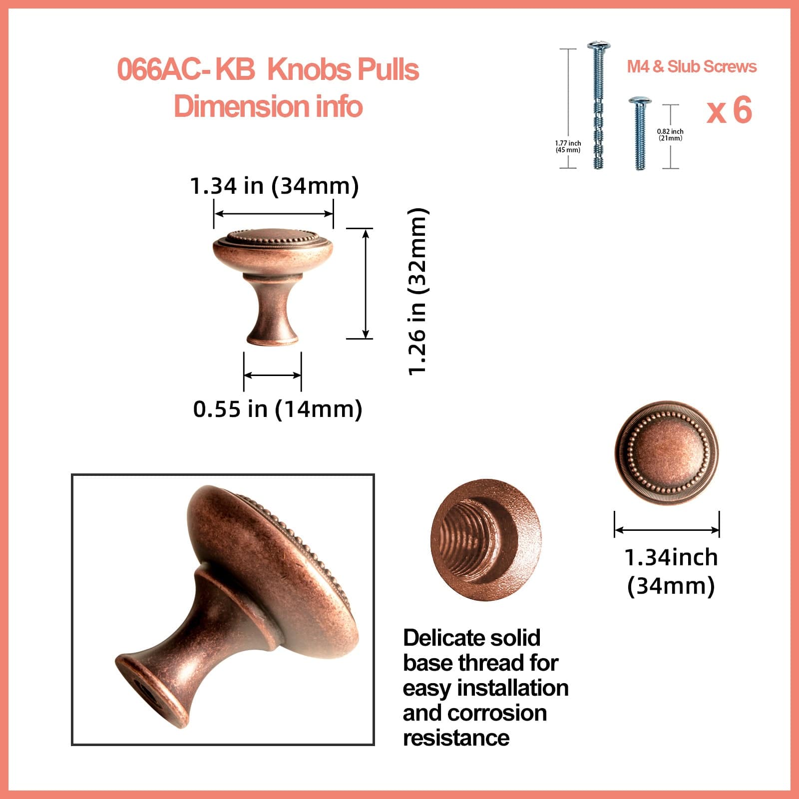 Goo-Ki Solid Ancient Vintage Retro Bar Pull for Cupboard Dresser Bathroom 6 pack