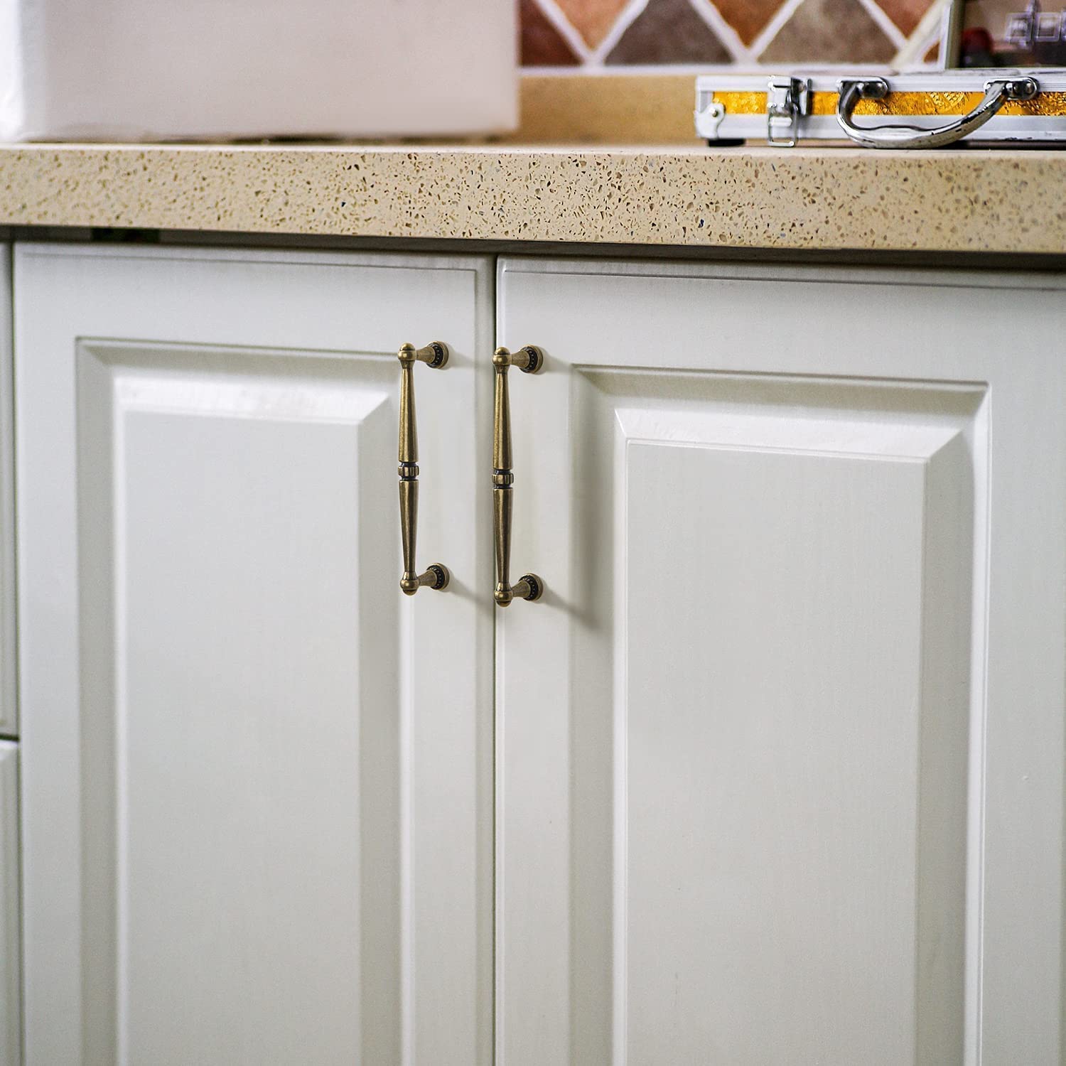 Goo-Ki Solid Ancient Vintage Retro Bar Pull for Cupboard Dresser Bathroom 6 pack
