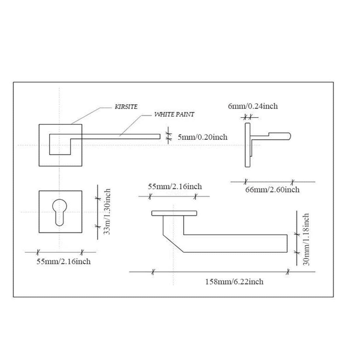 Goo-Ki Square Space Folding Door Lock Minimalist Interior Door Security Mute Door Lock