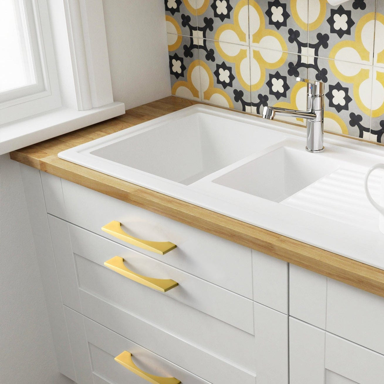 Goo-Ki Stylish Modern Cabinet Pull Wardrobe Knobs for Bedroom 6 Pack