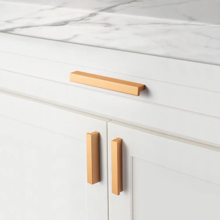 Goo-Ki Tilted Solid Drawer Handles for Kitchen Cabinet Pulls Right Angle Finger Pulls 12 Pack