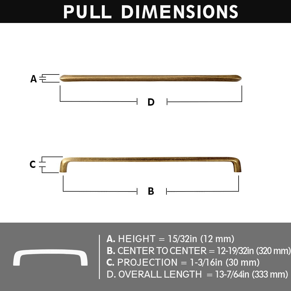 Goo-Ki Vintage Brass Cabinet Bar Pulls Classic Hardware for Antique Cabinets 6 Pack