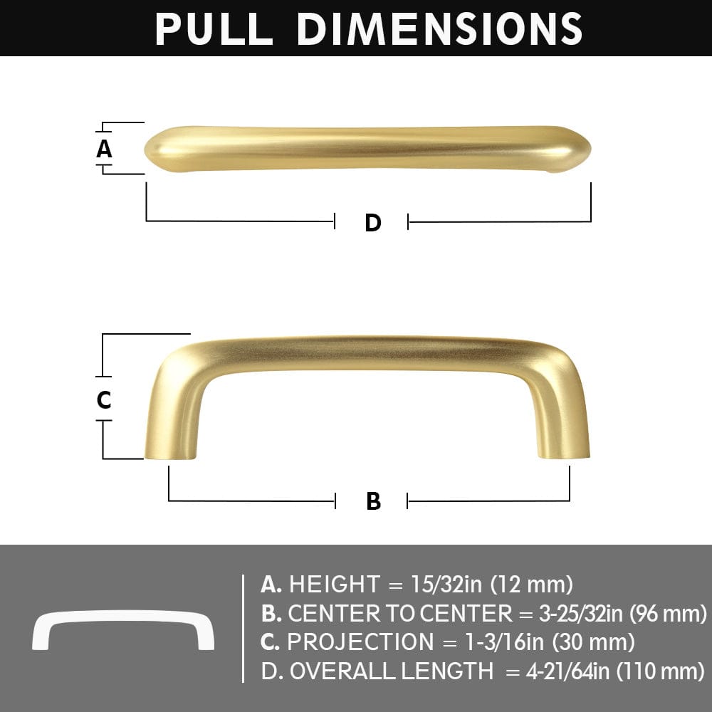 Goo-Ki Vintage Brass Cabinet Bar Pulls Classic Hardware for Antique Cabinets 6 Pack
