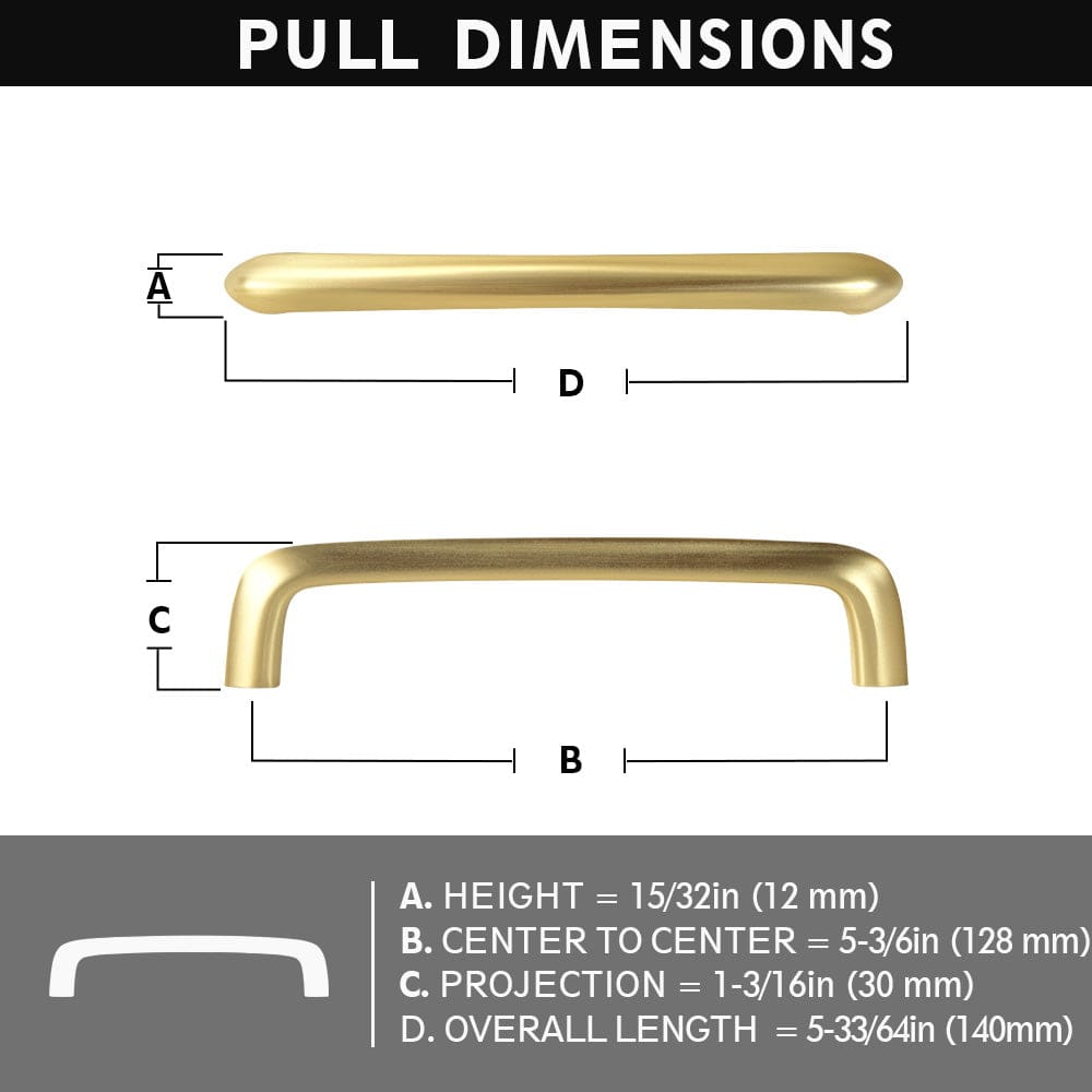 Goo-Ki Vintage Brass Cabinet Bar Pulls Classic Hardware for Antique Cabinets 6 Pack