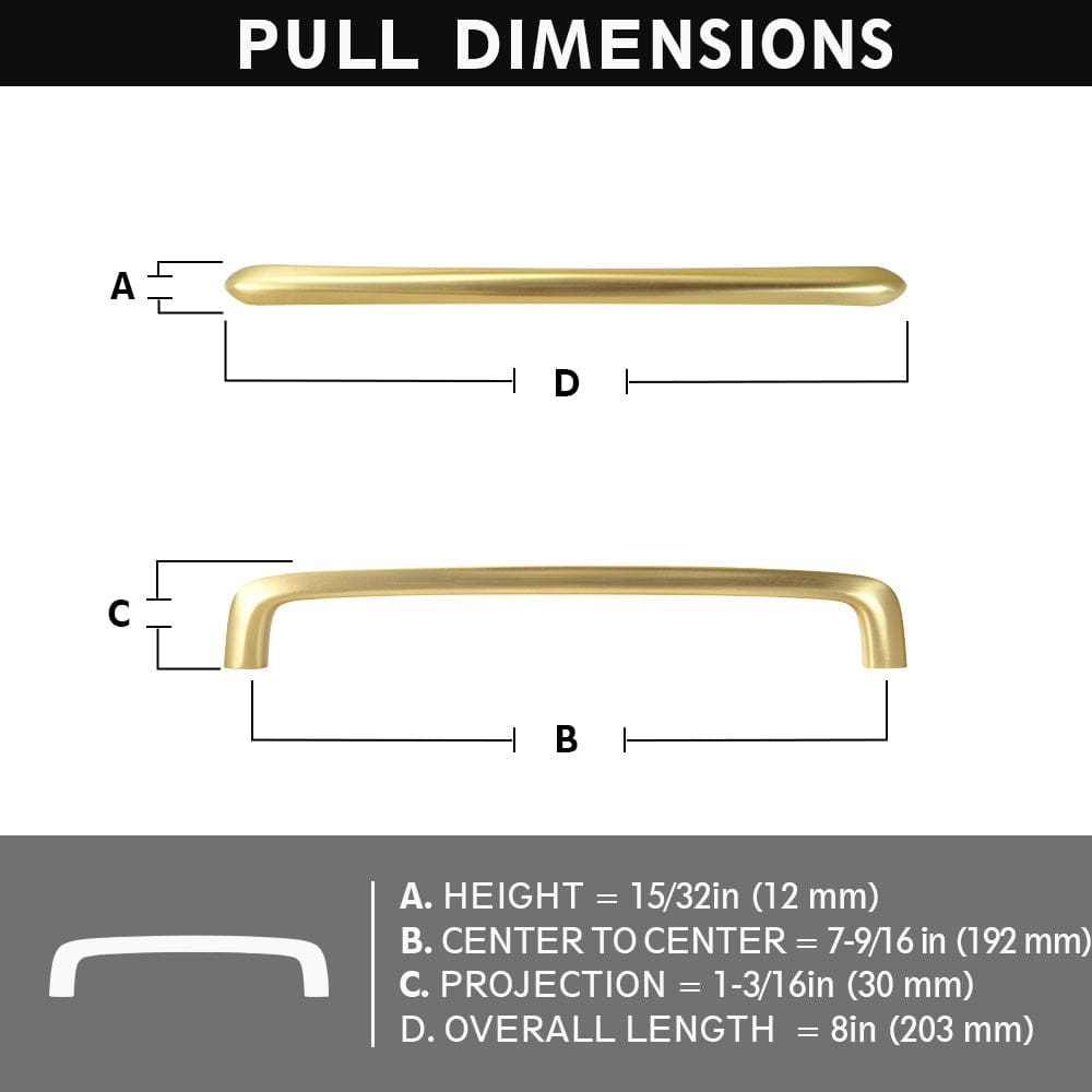 Goo-Ki Vintage Brass Cabinet Bar Pulls Classic Hardware for Antique Cabinets 6 Pack