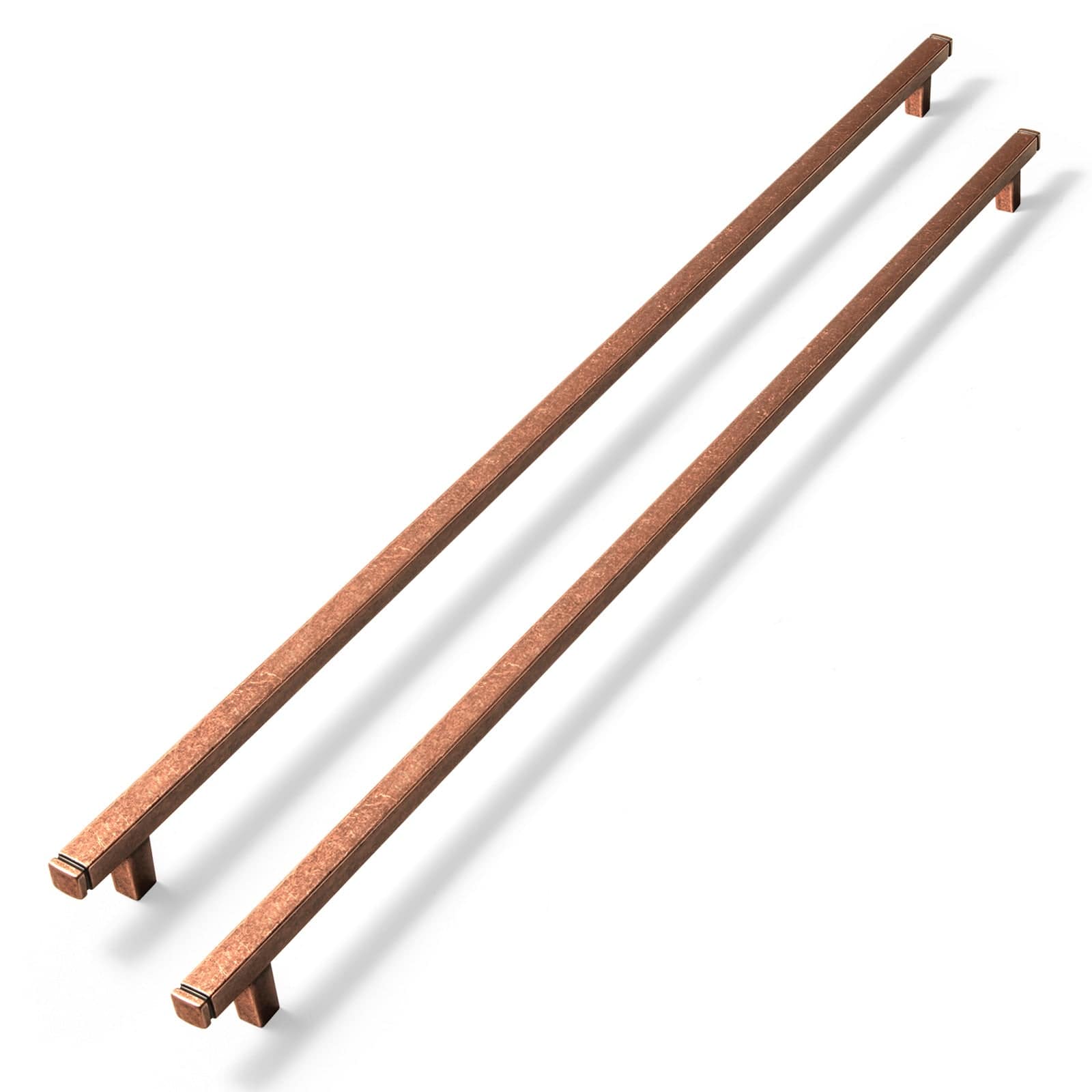 Goo-Ki Vintage Brass Drawer Handles Retro Straight Bar Pull Solid Cabinet Pulls 6 Pack