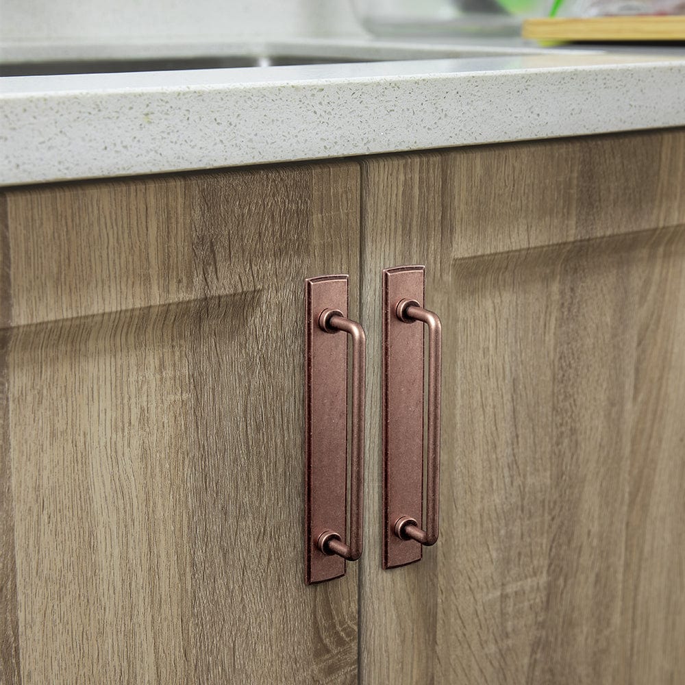 2 Pack Cabinet Bar Pulls with Back Plate Vintage Drawer Handles Home Improvement Hardware
