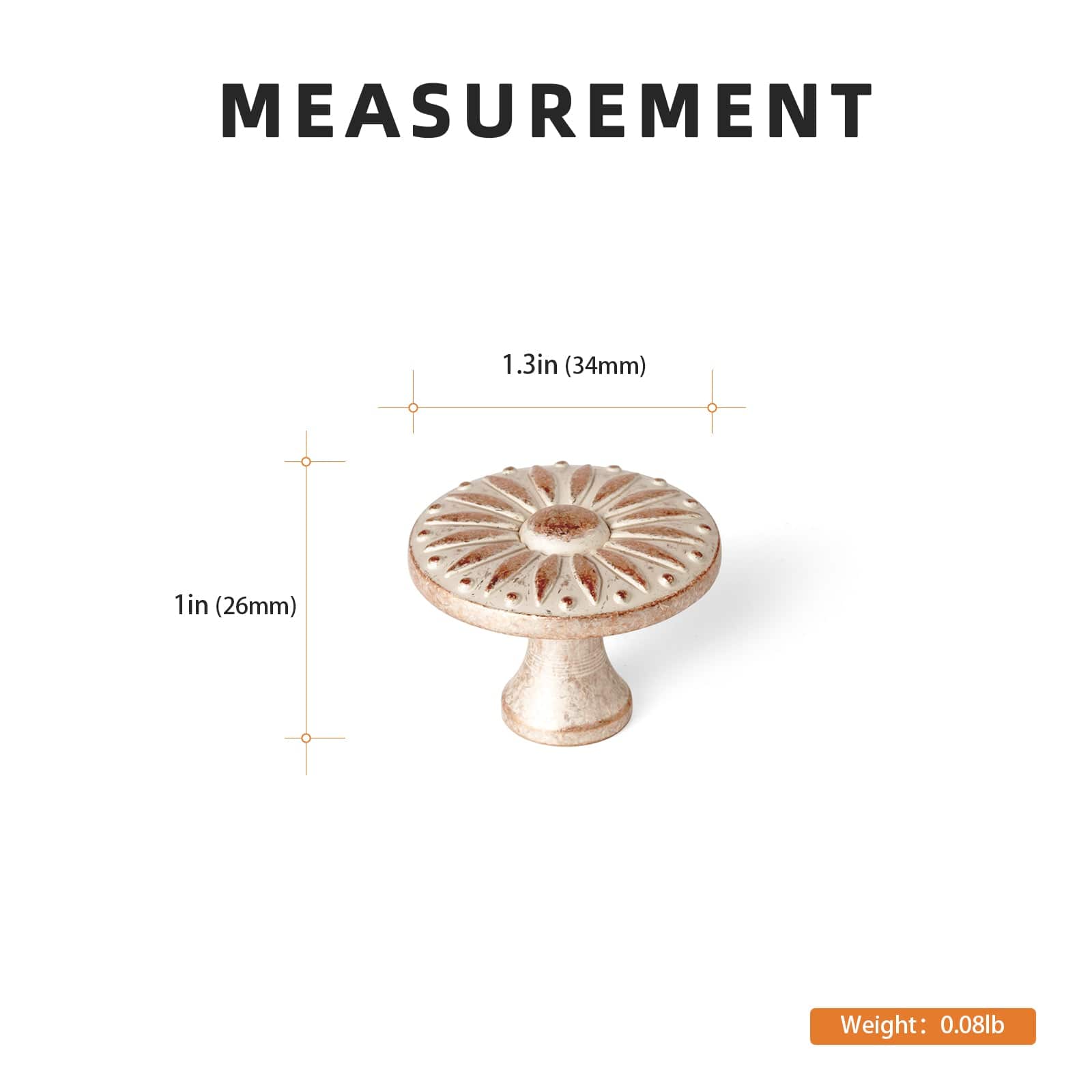 Sunflower Floral Embossed Cabinet Knobs Assorted Distressed Zinc Alloy Furniture Hardware