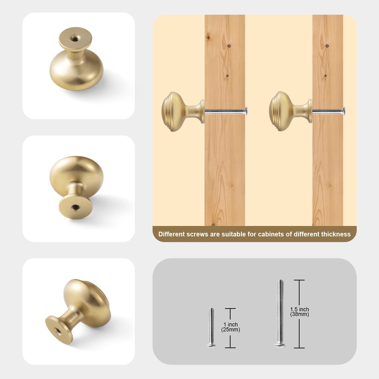 Antique Brass Ribbed Mushroom Cabinet Knob Zinc Alloy Vintage Round Drawer Knob, Farmhouse Traditional Furniture Hardware