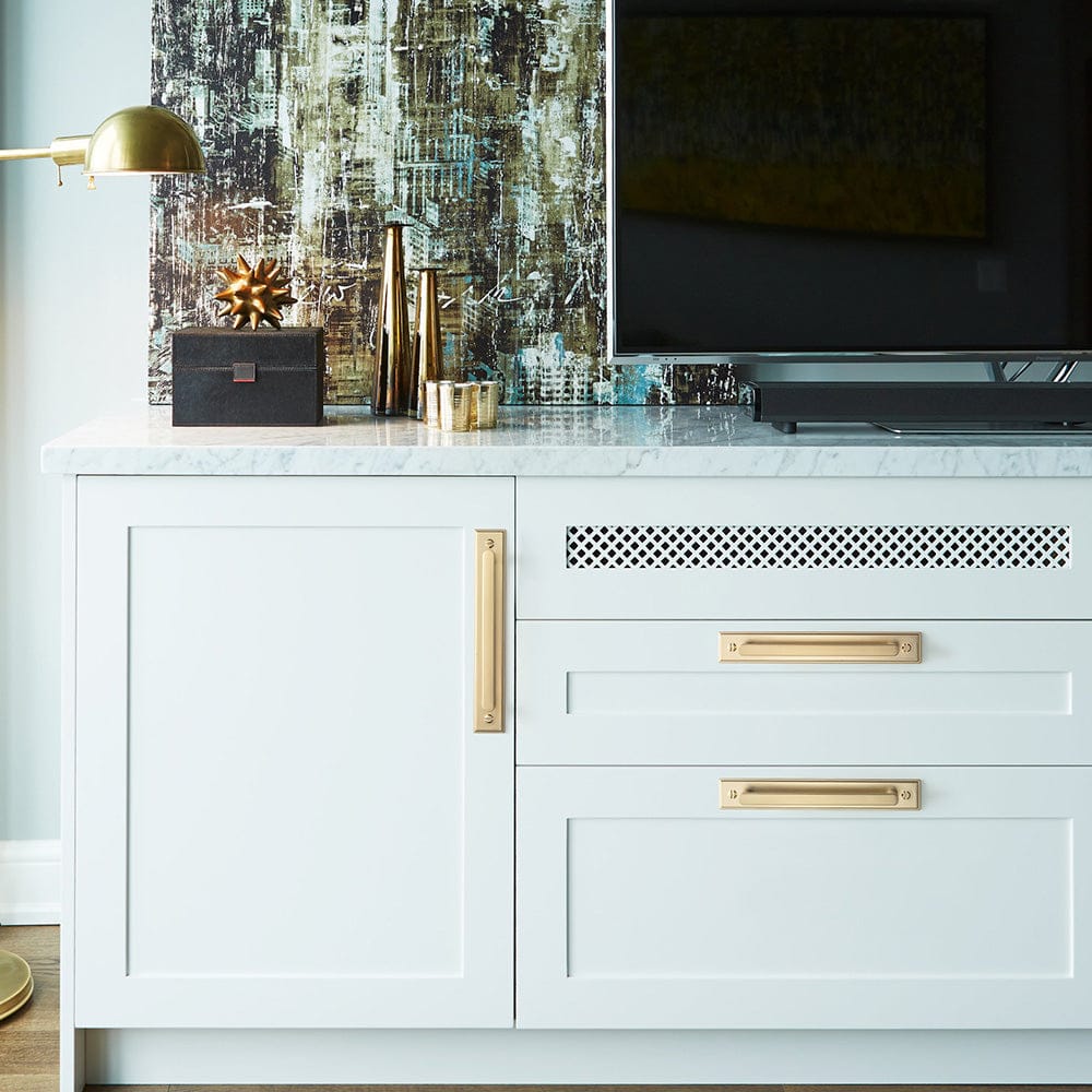 2 Pack Cabinet Handles with Back Plate Vintage Kitchen Drawer Pulls with Subtle Curves