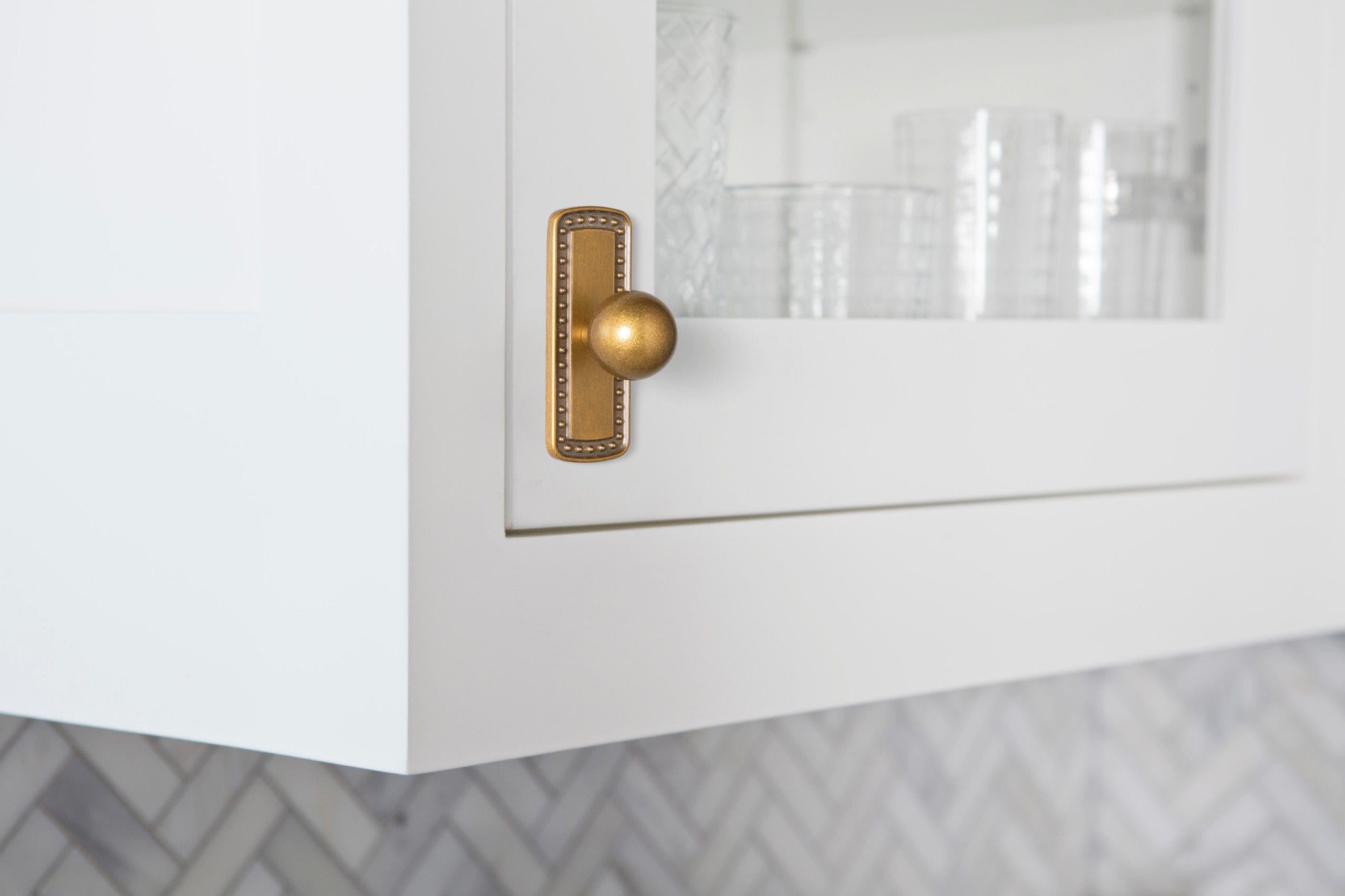 Round Cabinet Knobs with Back Plate Zinc Alloy Cabinet Handle with Long Back Plate