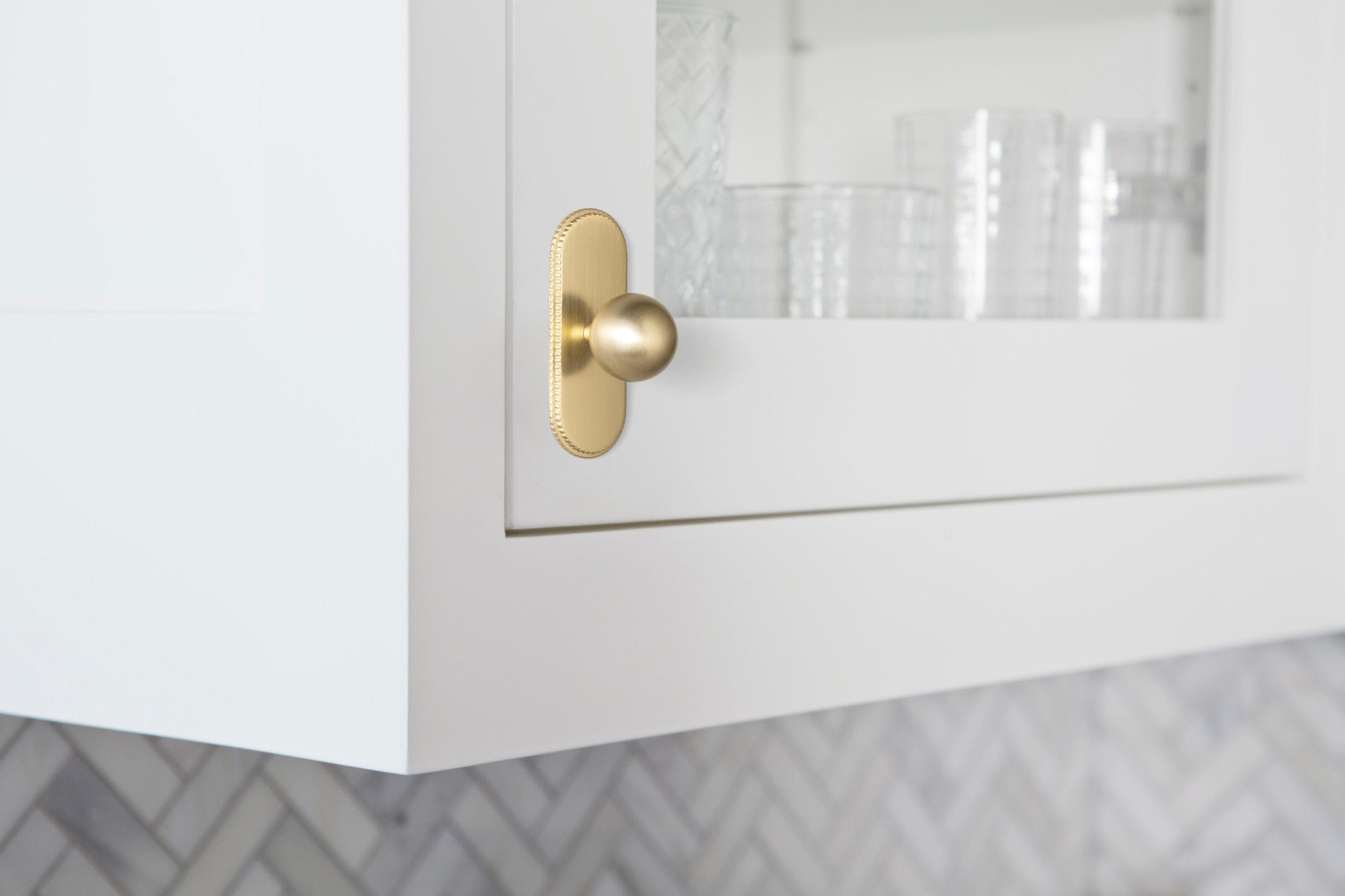 Round Cabinet Knobs with Back Plate Zinc Alloy Cabinet Handle with Long Back Plate