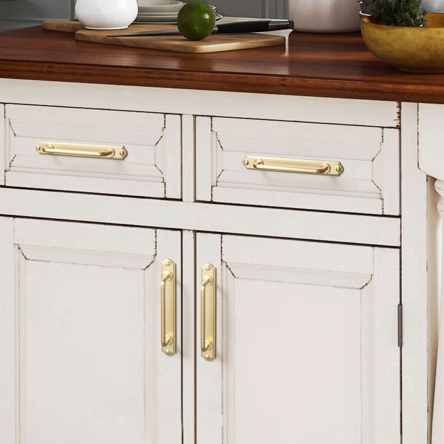 Stylish Contoured Cabinet Handle with Back Plate Decorative Cabinet Hardware