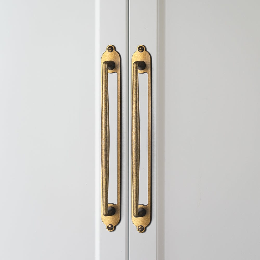 2 Pack Vintage Zinc Alloy Cabinet Pulls with Back Plate - Furniture Handles for Kitchen Cupboards