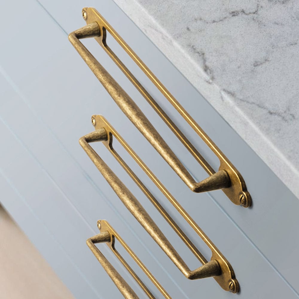 2 Pack Vintage Zinc Alloy Cabinet Pulls with Back Plate - Furniture Handles for Kitchen Cupboards
