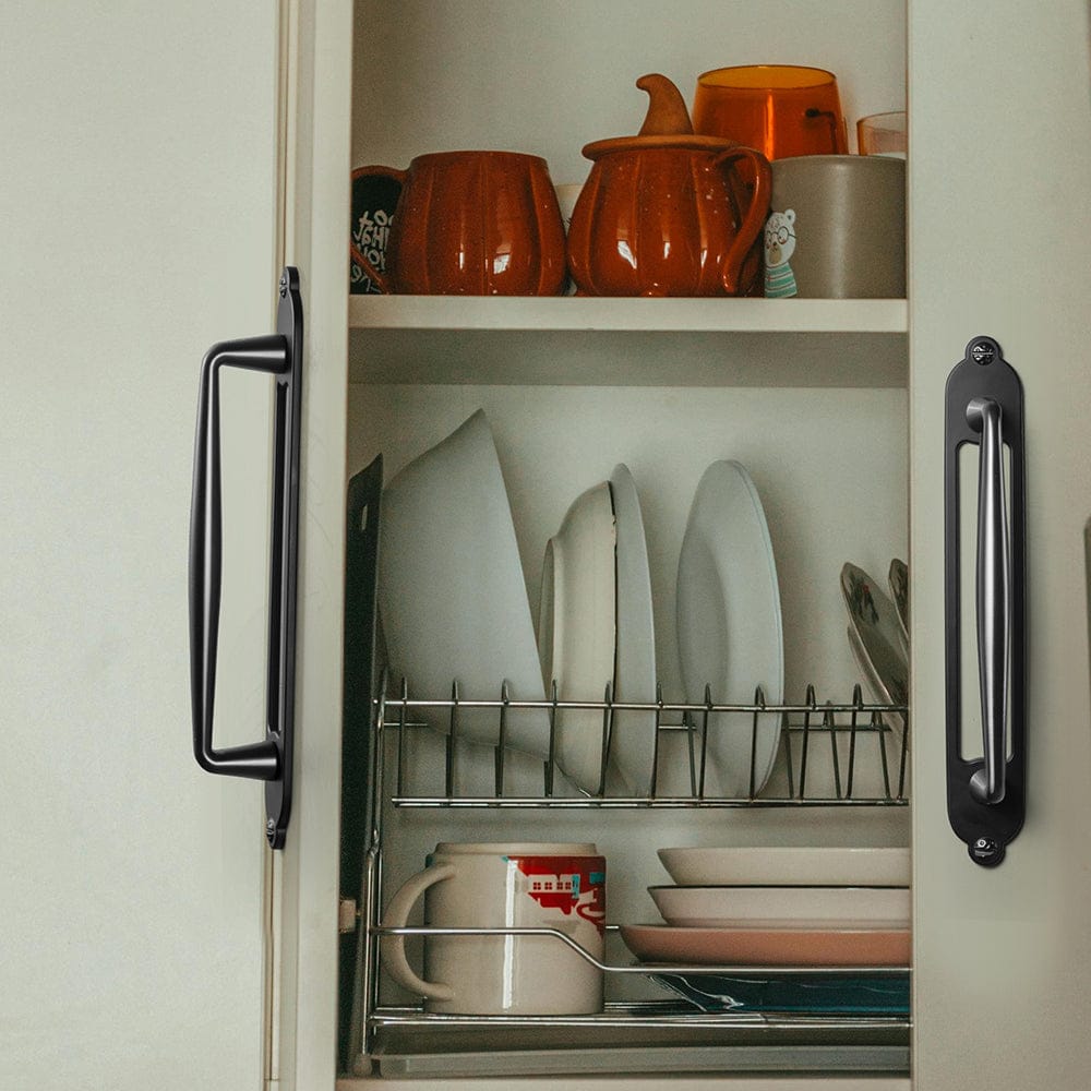 2 Pack Vintage Zinc Alloy Cabinet Pulls with Back Plate - Furniture Handles for Kitchen Cupboards