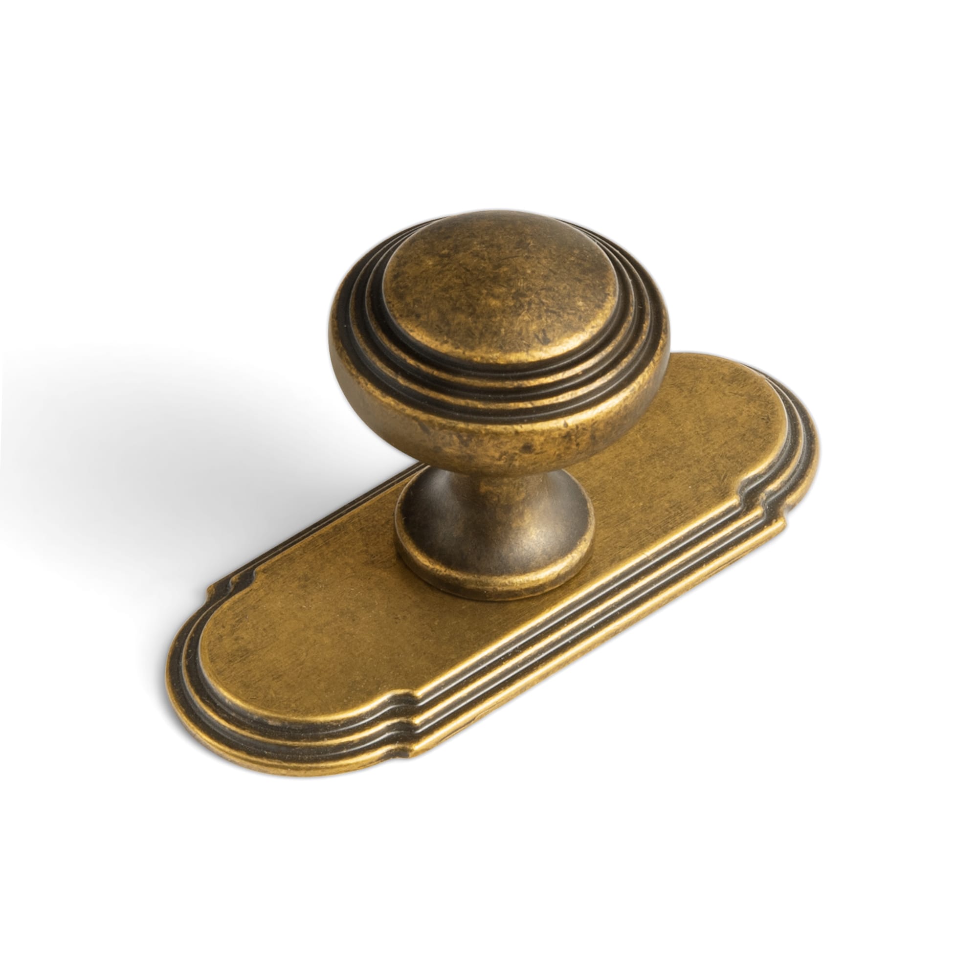 Antique Brass Ribbed Mushroom Cabinet Knob Zinc Alloy Vintage Round Drawer Knob, Farmhouse Traditional Furniture Hardware