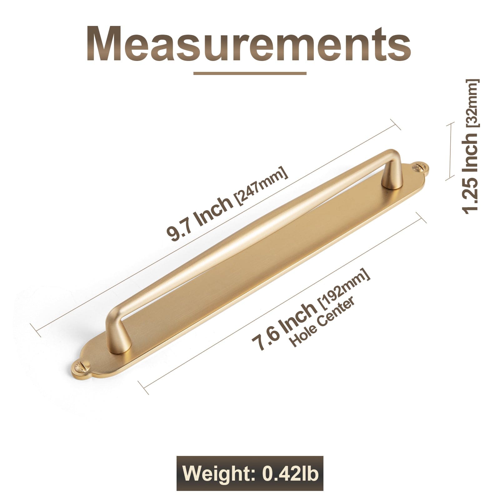 2 Pack Vintage Zinc Alloy Cabinet Pulls with Back Plate - Furniture Handles for Kitchen Cupboards