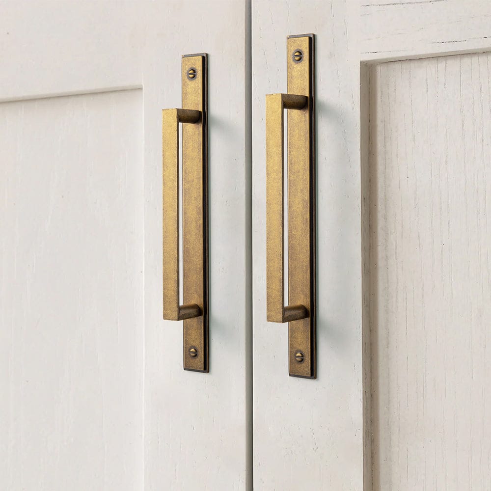 2 Pack Long Cabinet Bar Pulls with Back Plates Solid Drawer Handles Set