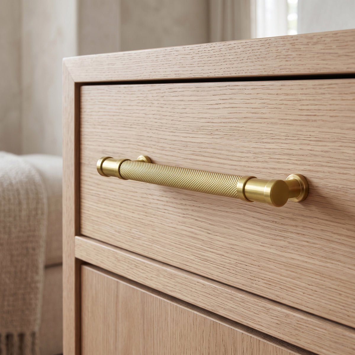 Knurled Metal Alloy Vintage Bronze Bar Pull Kitchen Hardware
