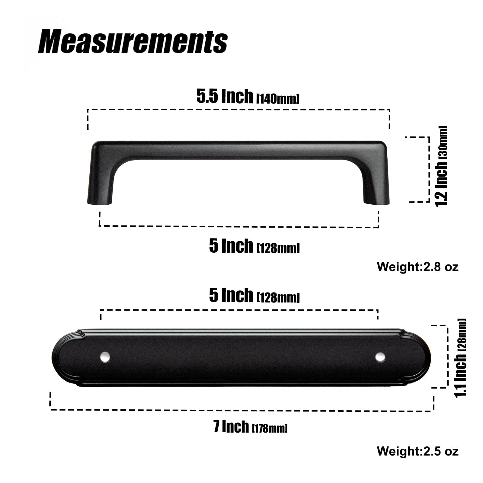 2 Pack Cabinet Pulls with Oval-shaped Back Plate Zinc Alloy Cabinet Handle with Long Back Plate G014