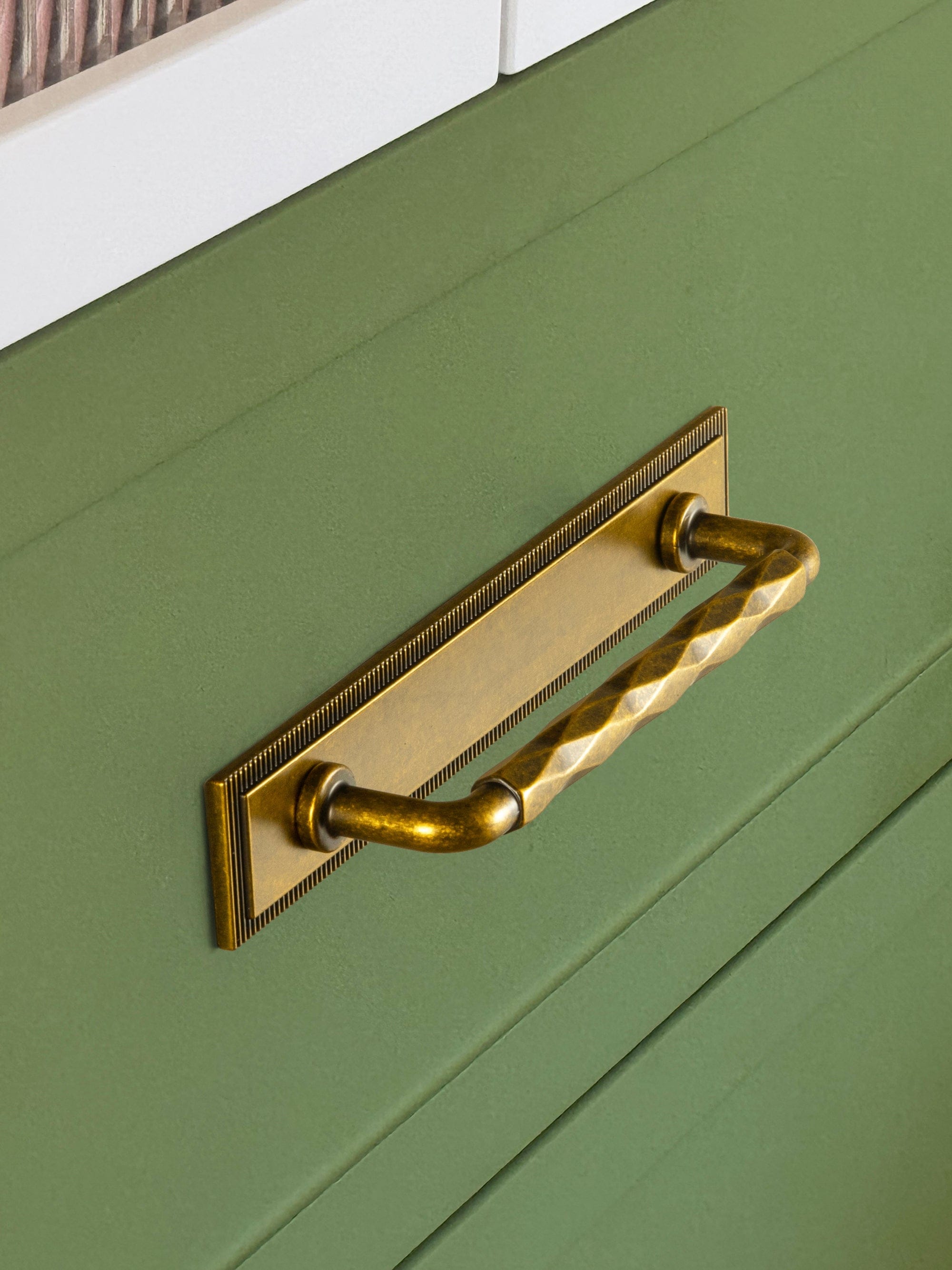 2 Pack Zinc Alloy Drawer Pulls with Back Plate Twisted Design Decorative Handles for Kitchen Cabinets