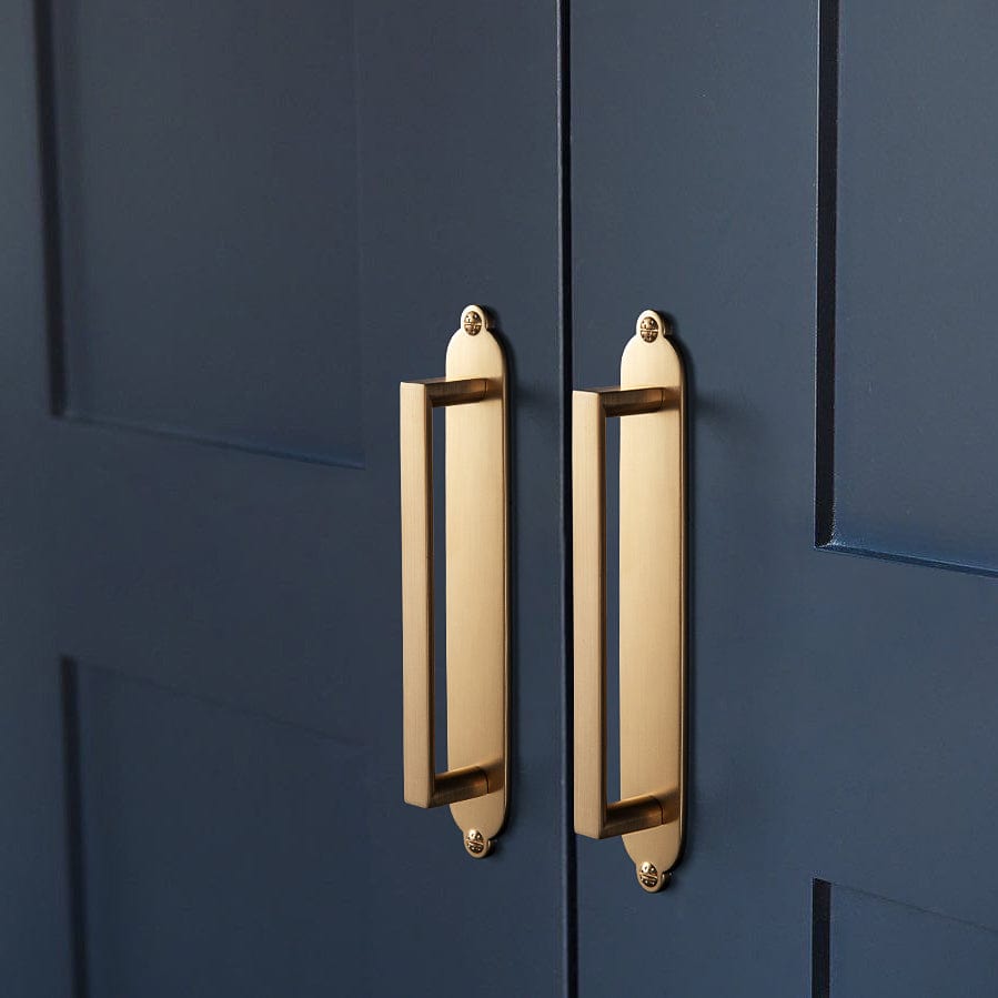 2 Pack Long Cabinet Bar Pulls with Back Plates Solid Drawer Handles Set