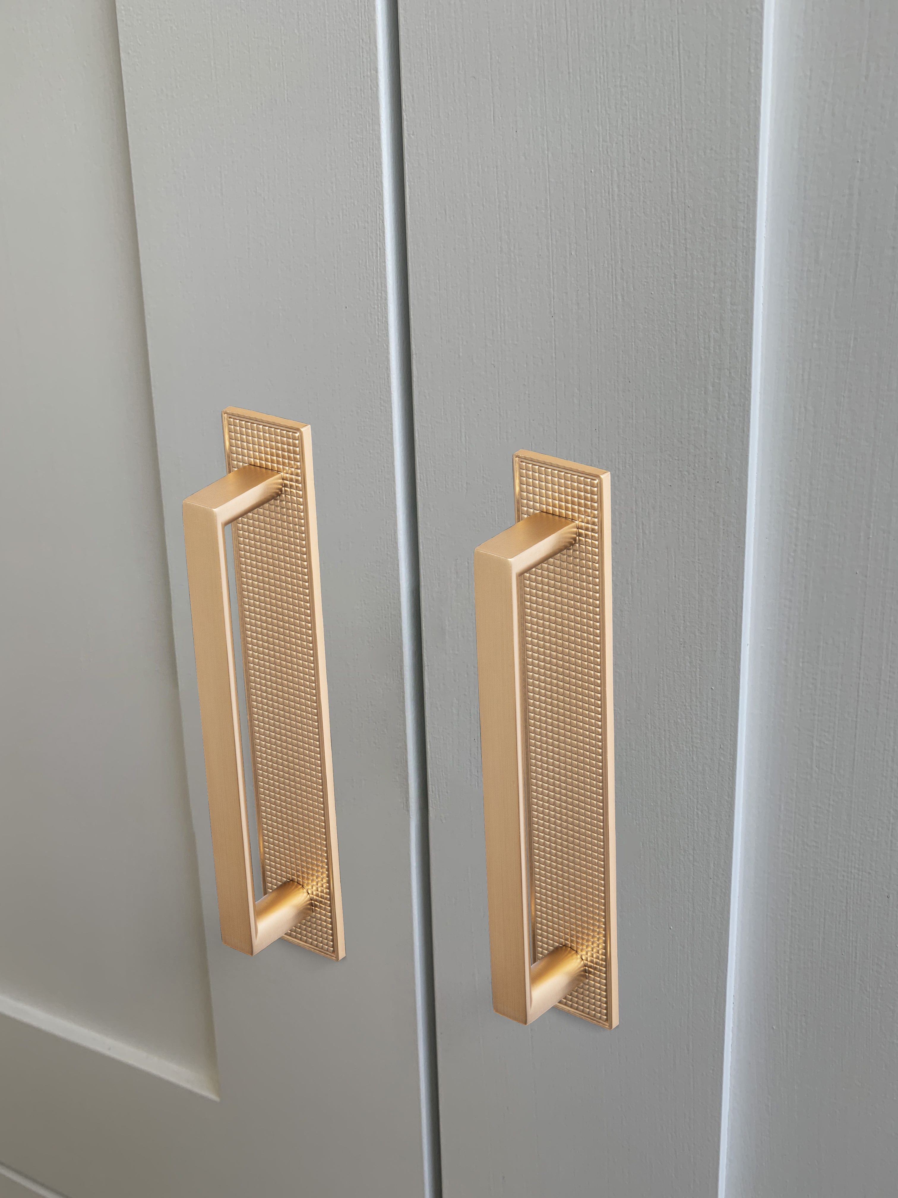 2 Pack Long Cabinet Bar Pulls with Back Plates Solid Drawer Handles Set