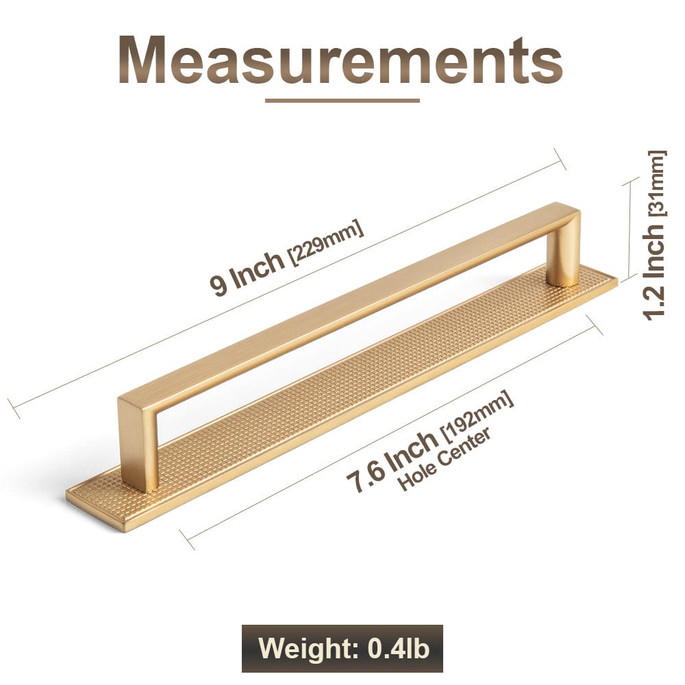 2 Pack Long Cabinet Bar Pulls with Back Plates Solid Drawer Handles Set