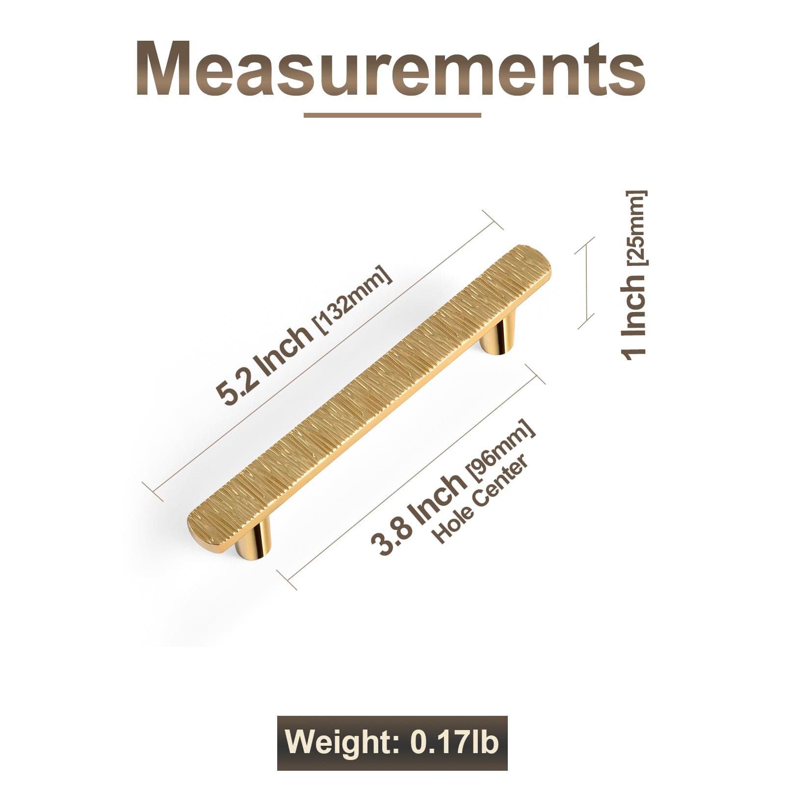 Striped Hammerline Cabinet Pulls Light Luxury Elegant Kitchen Hardware