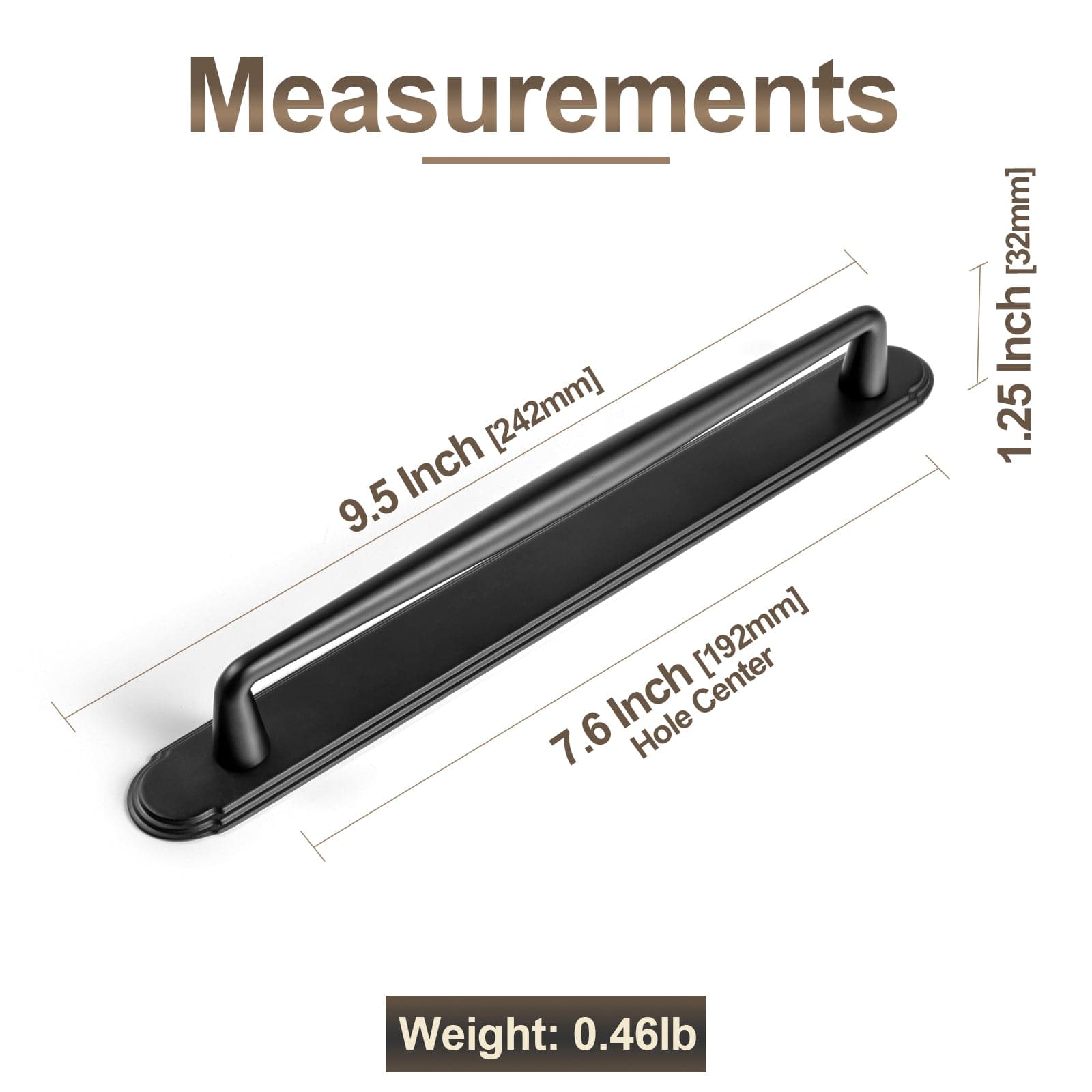 2 Pack Vintage Zinc Alloy Cabinet Pulls with Back Plate - Furniture Handles for Kitchen Cupboards