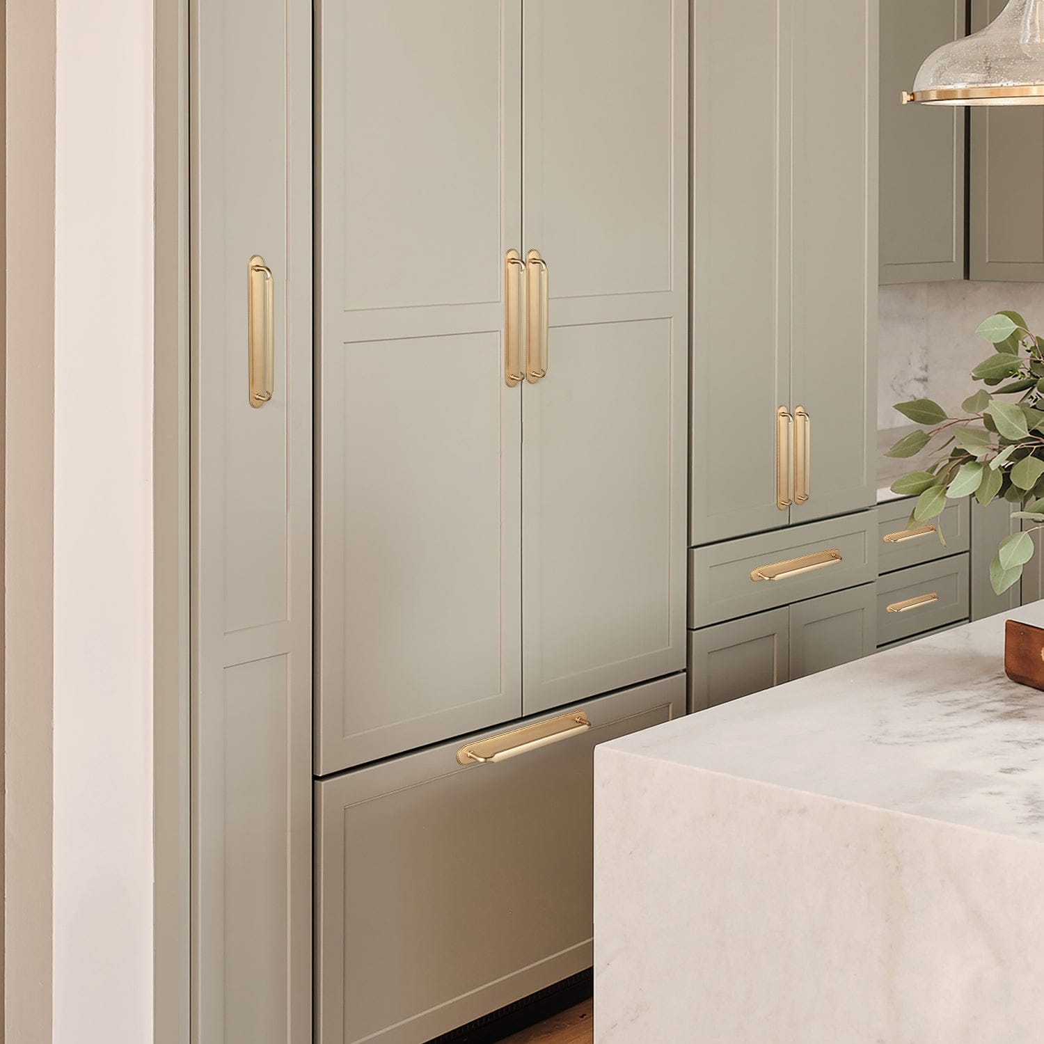 2 Pack Antique Brass Cabinet Pulls with Back Plate Zinc Alloy Drawer Handle with Long Back Plate